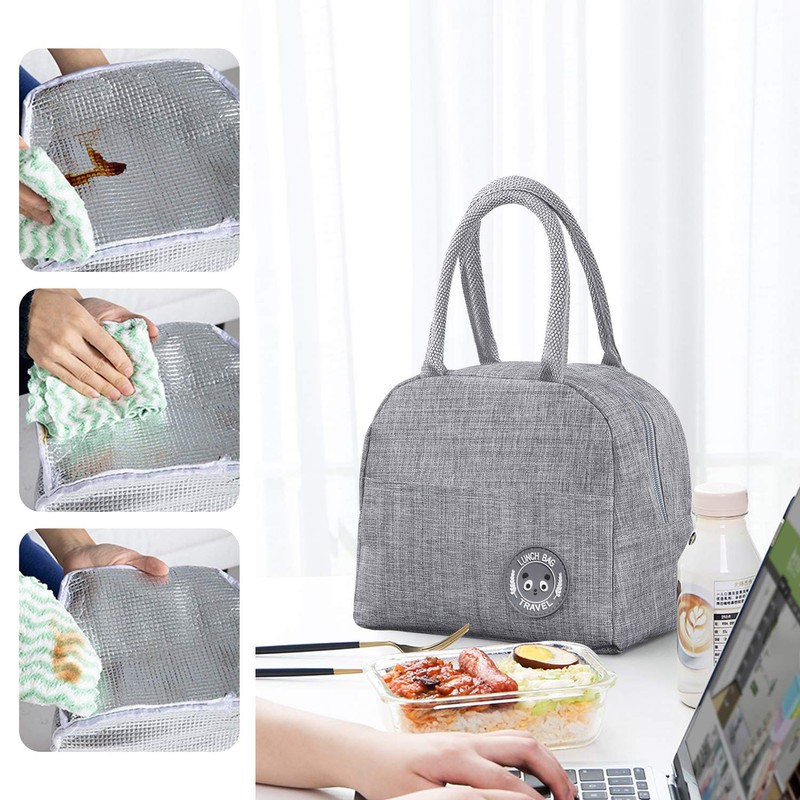 JEEZAO Small Lightweight Lunch Bag, Cool Bag, Insulated Bag for