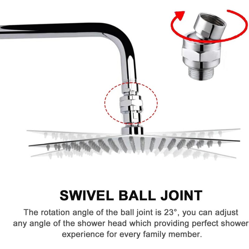 Bestgle Shower Connector G1/2 Top Shower Swivel Ball Joint Adapter