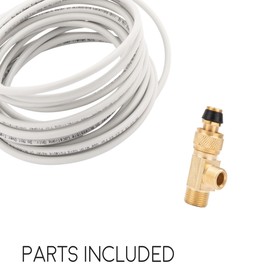 Ice Maker Installation Kit 25 Feet of PEX Tubing for Appliance Water Lines with Stop Tee, 1/4" Compression Fittings, for Potable Drinking Water
