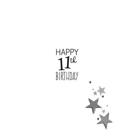 Noel Tatt Boys 11th Birthday Card - Age 11 - 'Super Awesome Birthday' Stars - Eco-Friendly & Recyclable