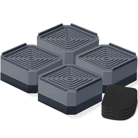 Anti-Vibration Lift Stand for Washing Machines, Bottom Raising, Anti-Vibration Rubber, 1.6 inches (4 cm) Height, L-Shaped, Washing Machine Stand, Anti-Vibration, Adjustable Height, Anti-Slip, Prevents