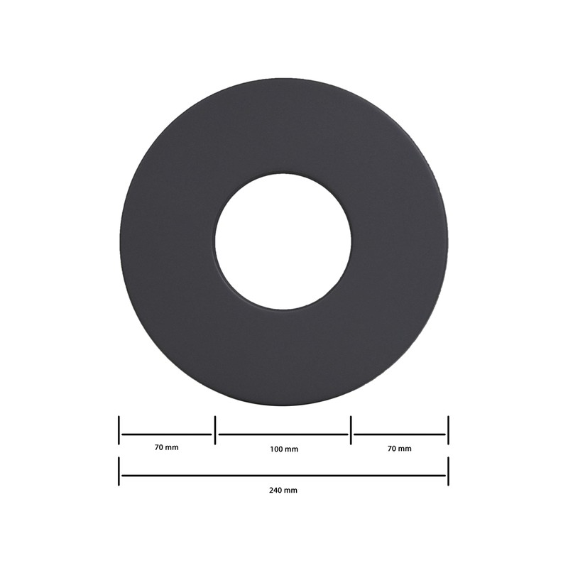 LANZZAS Pelletrohr Wall Rosette with 70 mm Rim for Diameter