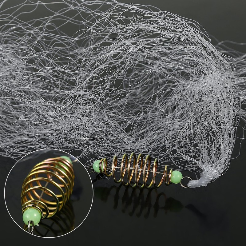 4pcs Fishing Spring Net, Copper Cast Net with Luminous Beads