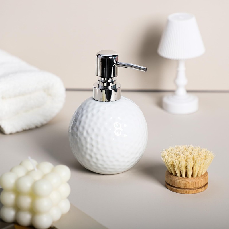 Mozacona Soap Dispenser Golf Ball Lotion Bottle Ceramic Liquid Dispenser
