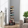 TUTOTAK Narrow Bookshelf, Vertical 8-Tier Bookcase, Spine Book Shelf for
