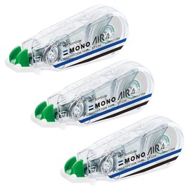 Tombow Pencil Correction Tape 0.16 inches (4.2 mm) MONO Mono Air (Light Touch & High Adhesion Tape) Disposable Type 33 feet (10 m) 3 pack KPB-324 (CT-CA4×3)