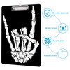Skull Hand Skeleton Finger Plastic Clipboards with Low Profile Clip