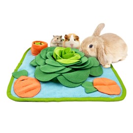 SFTRADE Rabbit Rabbits Toy, Mat, Preventing Fast Eating, New Habit of Eating Slowly, Guinea Pig, Chinchilla, Degu Rabbit Supplies (Green Vegetables, 13.8 x 13.8 inches (35 x 35 cm)