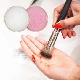 Make-up-Pinsel-Reiniger, Solide Seifenreiniger, Pinselreiniger Kosmetik, Solid Cleanser, Makeup Pinsel Seife zur Reinigung, Veganer Kosmetikpinsel Reiniger mit Silikon Bürste, 50g