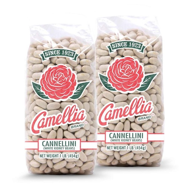 Camellia Brand Dry Cannellini Beans, 1 Pound (Pack of 2)