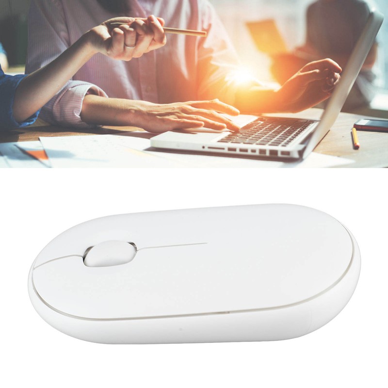 Wireless Mouse White 2.4G BT Mode Ultra Slim Silent Optical