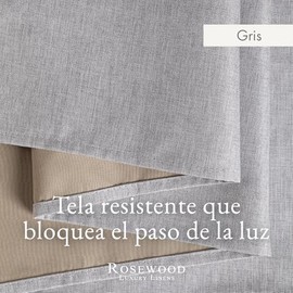 Rosewood - Cortinas Blackout para Recamara y Sala - Cortina 100 Blackout Look Lino - Aislamiento Térmico y Reducción Ruido - 2 Paneles - Cortinas 213 