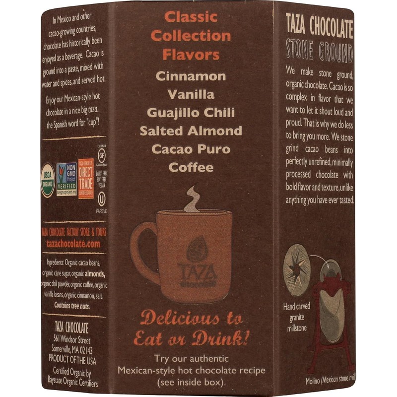 Taza Chocolate Organic Mexicano Disc Stone Ground, Classic Collection Variety