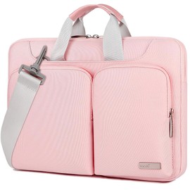 Lacdo 360° Protective Laptop Shoulder Bag, 16 inch Laptop Bag for 16 inch New MacBook Pro M4/M3/M2 /M1 Pro Max A3403 A3186 A2991 A2780 A2485 2024-2019, 15" Surface Laptop 7th Copilot+PC Computer, Pink