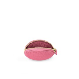 Bonaventura Round Coin Case Shrink Leather, azare pink