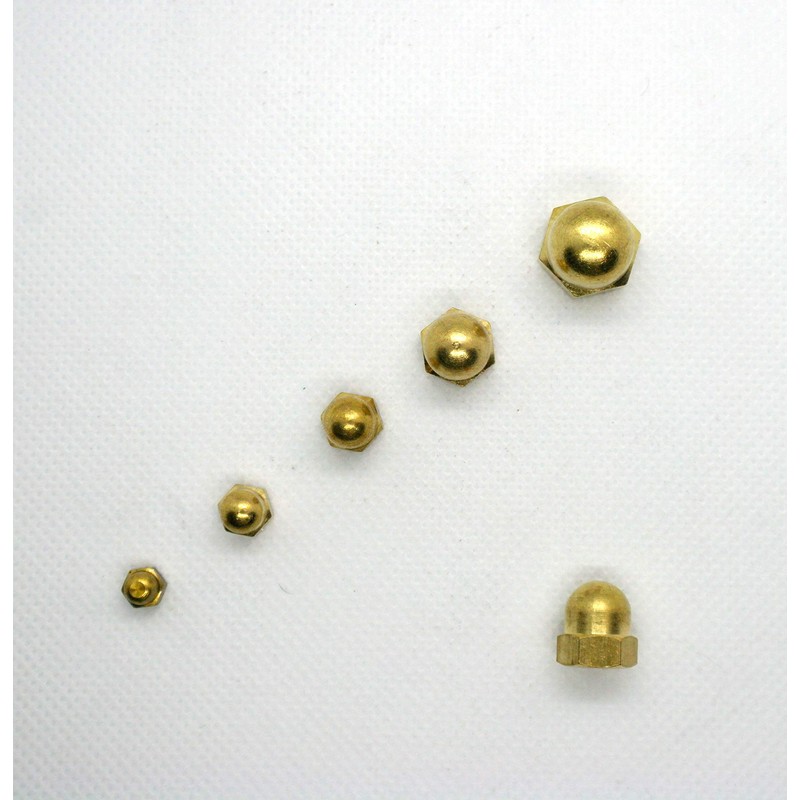 Dome Nuts Brass M6, 6mm Inner Diameter x 11.5mm Height