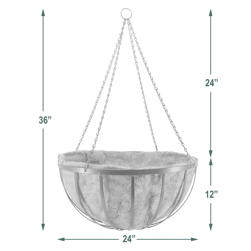 Arcadia Garden Products Round Hanging Planter Basket with Coco Liner