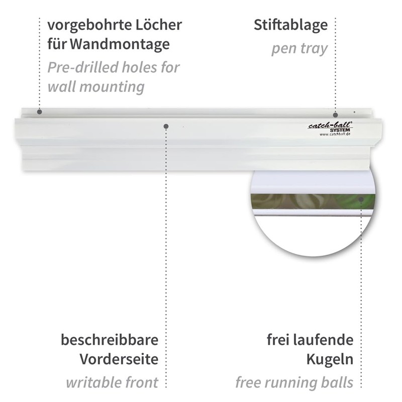 FRANZ MENSCH Hygostar Catch-ball System, Noteboard, White, Length: 22 cm,