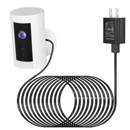 ALERTCAM Power Adapter for Ring Indoor Cam and All-New Ring Indoor Cam (2nd Gen), with 25Ft/7.5m Flat Charging Cable Continuously Charge Your Camera (NOT Compatible with Ring Stick Up Cam)