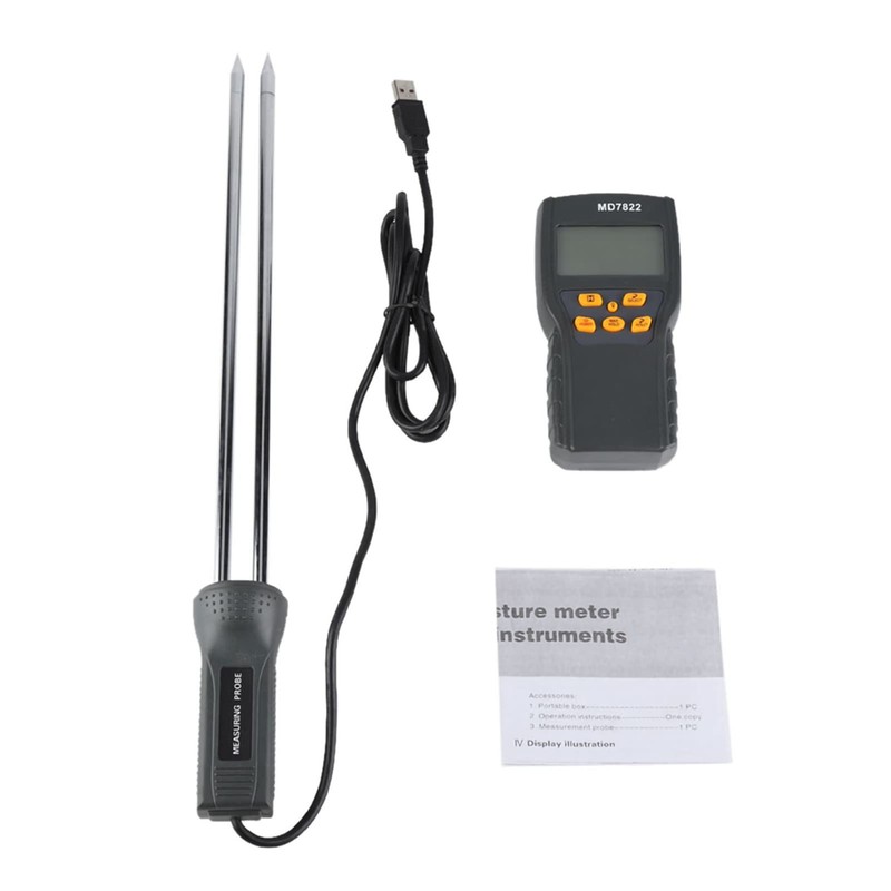 Grain Meter, Digital LCD Display Digital Handheld Humidity Analyzer Humidity