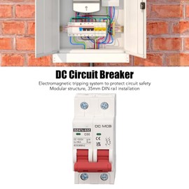 DZ47S-63Z-2P, 1000V 50A, DC Isolator Switch Solar with DIN Rail, DC Circuit Breaker 2P 50A DC1000V 6000A Switching Capacity DIN Rail Mounting for PV Solar System DZ47s 63Z C50