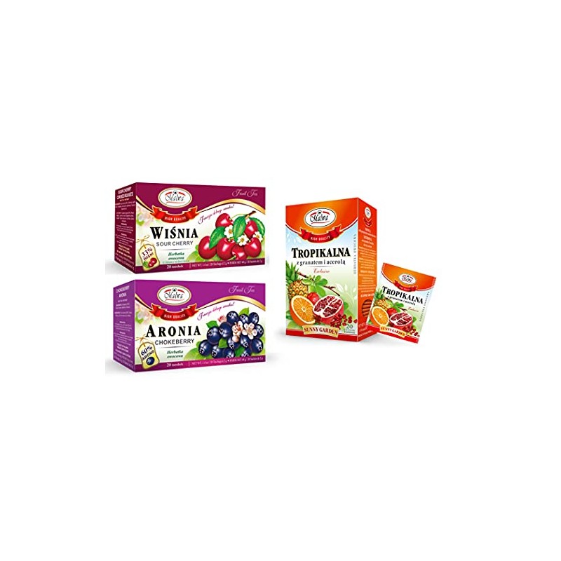 MALWA TEA VARIETY PACK CHERRY, TROPICAL FRUITS, CHOKEBERRY 3PACK (1.4oz)