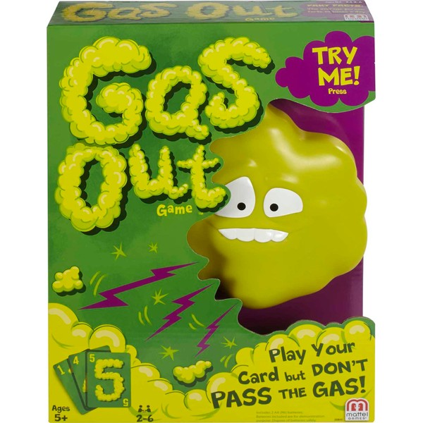 Mattel Games Gas Out for Kids, Family & Game Night, Hilarious Electronic Fart Sounds From a Plastic Gas Cloud