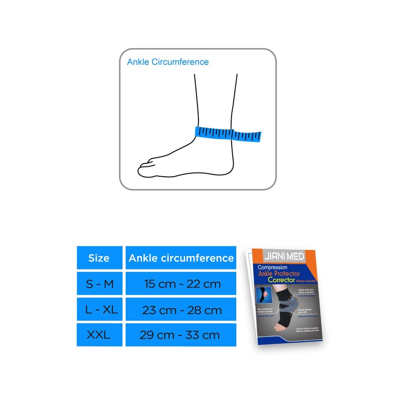 JianiMed - Protector de tobillo - fascitis plantar, soporte de
