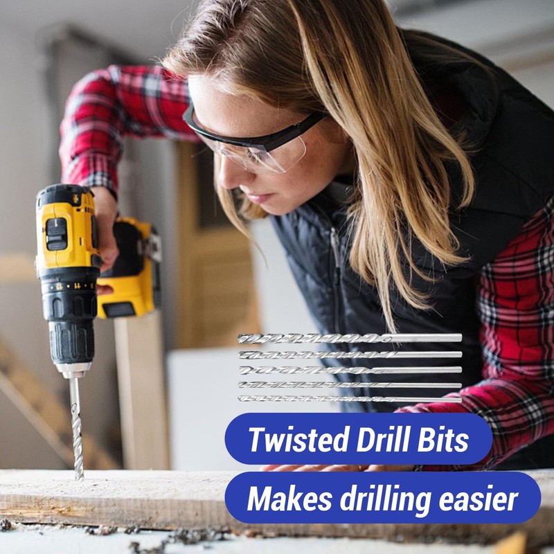 5 PCS Extra Long Wood Drill Bits Set, 150mm High-Speed
