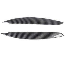 2 Pcs Headlight Eyebrow Front Left Right Light Eyelid Trim Cover for 1 Series E81 E82 E87 E88 2006 to 2013 Carbon Fiber Style