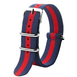 Premium Watch Bands Nylon Straps for Men Women Width 18mm,20mm,22mm (22MM, Blue Red)
