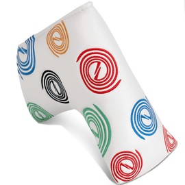 Mytag Putter Cover Headcover Premium Leather Magnetic Closure Pin Type Putter Cover Compatible with ODYSSEY (White)