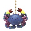 Whimsical Blue Crab Tiki Bar Dining Fan Light Pull Chain