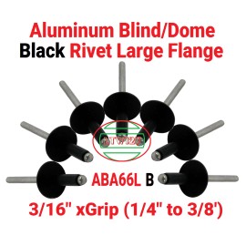 Cellus (50) Aluminum Large Head rivet 3/16 x Grip (1/4" to 3/8") ABA66L B