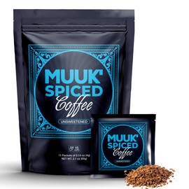 MUUK' SPICED COFFEE | Organic Mushroom Coffee | Cacao, Cinnamon & Cardamom | Adaptogen Mushroom Blend | Better Focus, More Energy and Stronger Immune Defense | 15 CUPS