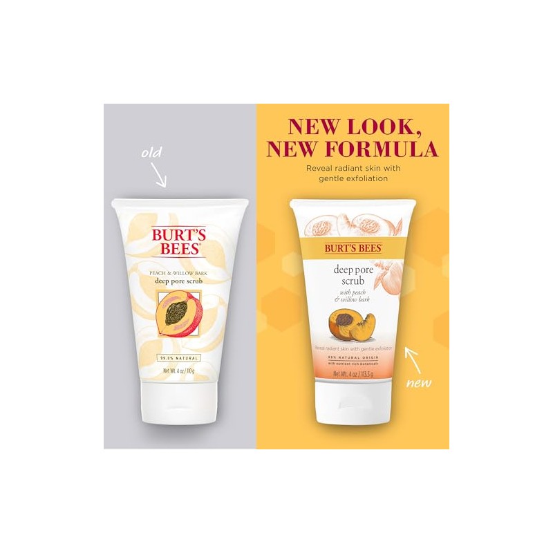 Burts Bees Peach Willow Bark Deep Pore Scrub for Women