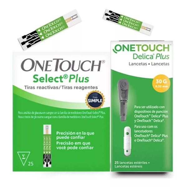 Onetouch Select Plus Simple Paquete Con 25 Tiras 25 Lancetas