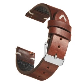 WOUKUP Vintage Leather Watch Band Quick Release Replacement Genuine Watch Strap 18mm 19mm 20mm 22mm for Men and Women