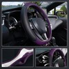 SEG Direct D Shaped Steering Wheel Cover for 14.5-15 inch