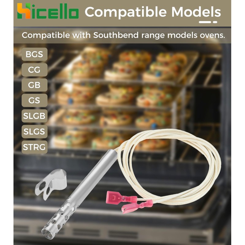 Hicello 1183200 Ignitor Hot Surface, Commercial Oven Igniter