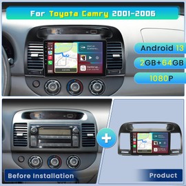 Inefala Hi-Fi 2+64G Android 13 Car Stereo Radio for Toyota Camry 2000-2006, 9'' HD Touch Screen Headunit with Wireless CarPlay Android Auto, AHD Backup Camera, Mirror Link, GPS, WiFi