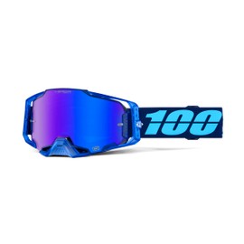 100% ARMEGA Goggles - Eyewear for Dirt Bikes, Motocross, Motorcycle, & Bike Sports - Durable Mountain Biking Goggles - Coupe/HiPer, True Gold Mirror Lens