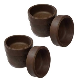 Brown Non-Slip Rubber Casters 37mm Protect Wood, Laminate, Tile Floors and Carpets from Damage to Wheels and Scratches from Chair, Bed, Sofa and Table Legs (Pack of 8, Small)