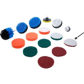 BGS 74367 Sanding / Polishing Discs and Brush Attachment Set for Drills 16 Pieces
