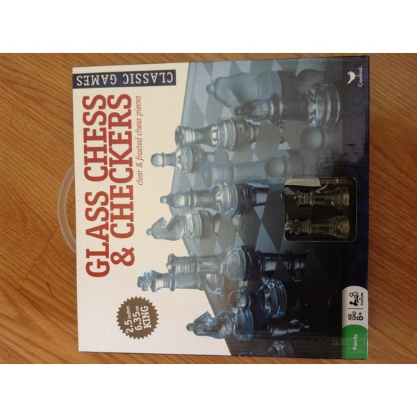 Glass Chess & Checkers (Clear & Frosted Chess Pieces) Classic Games