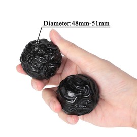 KYEYGWO Carved Crystal Dragon Statue Healing Animal Figurine Sculpture Chinese Feng Shui Ornament for Home Office Desk Decor, Black Obsidian