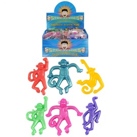 Henbrandt 84 x Stretchy Monkeys - Stretchies Party Bag Fillers Favours Toys - Assorted Colours