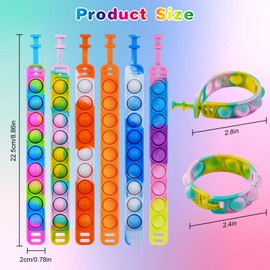 Ainiv Pop Bracelet, 24 Pieces Pop Push It, Pop Bubble Fidget Bracelet Toy, Bracelet Kids Set, Fidget Toys Set, Simple Fidget Toy Bracelet, Baby Sensory Toy for Children/Adults