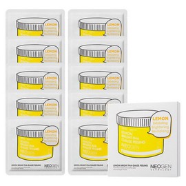 Neogen Dermalogy Lemon Bright PHA Gauze Peeling Pads 10p, Pack of 10, 8 Pieces / 네오젠 더마로지 레몬 브라이트 파하 거즈 필링 패드 10p, 10개입, 8개