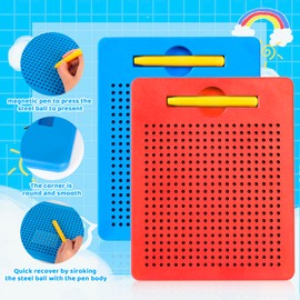Sweetone Children's Magnetic Drawing Board, Pack of 2 Small Magnetic Drawing Boards, Magic Board Children, Magnetic Steel Ball Drawing Board, Magnetic Drawing Board Children, Educational Gift